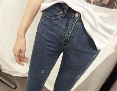 фото 2 Джинсы стрейч с рванной отделкой