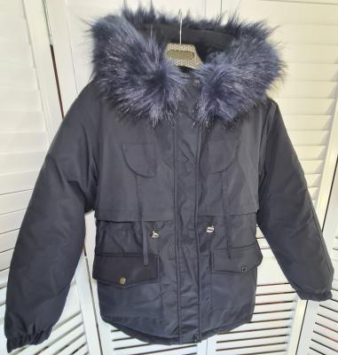 фото 8 Стёганый пуховик с большим меховым воротником